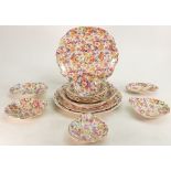 James Kent Chintz Du Barry Fenton Pottery items to include: Four small bowls, a larger bowl,