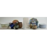 A collection of miniature Art pottery items: Including vases, bowls, Noritake dishes etc.