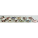 Royal Worcester set of miniature cups and saucers: Celebrating the golden age of Royal Worcester,