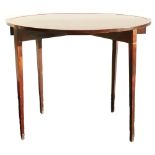 Georgian mahogany D end fold over Card table: Measures 90 x 80cm.