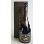 Boxed Krug 1990 Champagne: 75cl in brown presentation box.