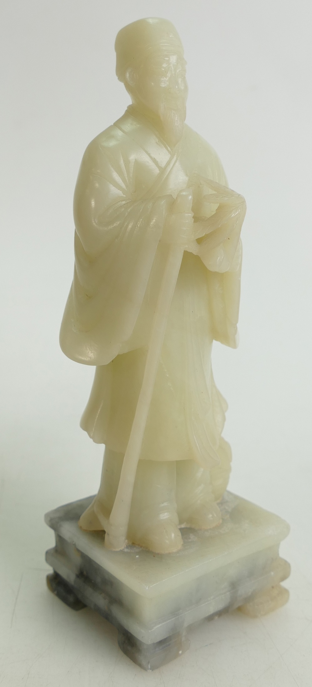 A collection of Chinese items: Including carved stone figure, jade pendant, - Image 2 of 4