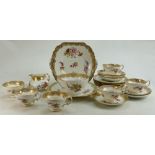 Hammersley floral and gild decorated tea set to include: With additional sandwich plate.