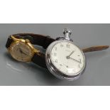 Gents 1950s Roamer small Wristwatch and Smiths pocket watch (2):