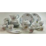 A collection of Shelley Wild Flowers 13668: A 32 piece tea set.