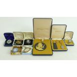 A collection of good Wedgwood miniature Jasperware Jewellery items: Comprising Egyptian pendants,