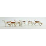 Beswick Fox hounds to include: 941 942 x 2, 943 and 944 x 2.