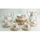 Royal Albert Tenderness part set: Comprising tea pots, bowls, dinner plates, cups and saucers.