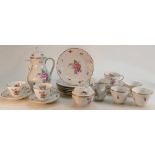 Hutschenreuther Dresden floral decorated tea and coffee set to include: 12 x cups and saucers,