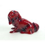 Royal Doulton Flambe early model of a seated Pekingese dog: Length 11.5cm.