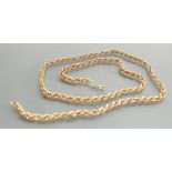 9ct gold Necklace: 11 grams (69cm): One area of weakness.