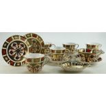 Royal Crown Derby cups & saucers in the Imari design and shaped pin dish.