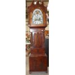 Early 19th Century Mahogany Long case clock: with painted rolling moon dial