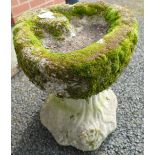 Small Stone Garden Bird Bath: height 40cm