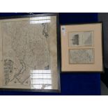 Two 19th Century Framed Map Prints of Staffordshire(2)