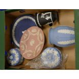 Wedgwood Jasper ware to include: vases, trinket Boxes,