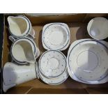 A collection of Hancocks Art Deco Style Ivory ware to include: Graduated jugs,
