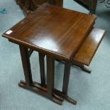 Mahogany Effect nest of 3 tables: height of largest 53 x 46 x51cm height