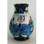 Moorcroft Rennie Rose Blue Vase: Designed by Rachel Bishop. Height 7.