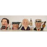 Royal Doulton small Character jugs to include: Sir Henry Doulton, Tony Weller,