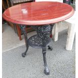 Cast Iron Britannia Style Pub table: with wooden top