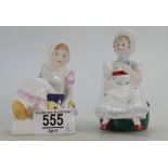 Royal Doulton figurines from the Kate Greenaway collection: Nell HN3014 and Kathy HN2346 (2)