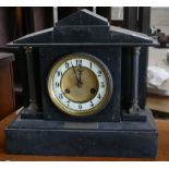 Slate Art Deco Mantle Clock: with presentation plaque to front