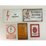 Vintage polish enamel and metal signs: x5
