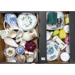 A mixed collection of items to include: Gladstone Pottery figure, Masons Fruit Basket dinner ware,