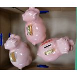 3 Wade Britannia Bank Advertising Pig Money Banks: