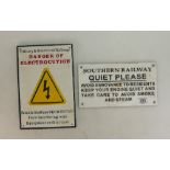 Cast metal Railway signs: x2