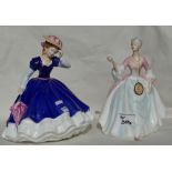 Royal Doulton Lady figures Diana HN3266 & Figure of the Year Mary HN3375(2)