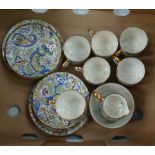 Early Paisley patterned part coffee set: