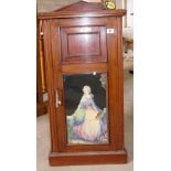 Small Victorian Pot Cupboard: with glazed panel & later decoration