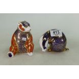 Royal Crown Derby seconds figures: Bear & Puffin(2)