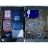 A mixed collection of cut glass to include: boxed Royal Albert, Royal Doulton,