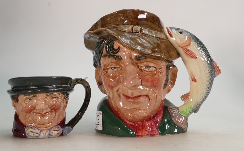 Royal Doulton large character jug The Poacher D6429: and small Tony Weller(2)