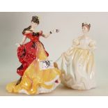 Royal Doulton Lady figures: Natalie HN3173 and Belle HN3703(2)