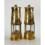 Two Miners Protector Lamps Type 6 M & Q safety lamps Eccles: Standard size.