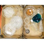 A mixed collection of items to include: cut and pressed glass bowls,