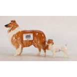 Beswick Collie Dog: together with damaged Jack Russell Terrier(2)