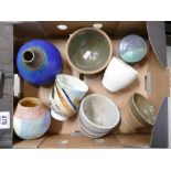 A collection of Studio Pottery to include: Jack Doherty , Phil Rogers & similar vases,
