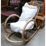 Mid Century Bamboo effect rocking chair: