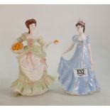 Coalport figures Nell Gwynn & Elizabeth Bennet: both limited edition for Compton and Woodhouse.