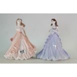 Coalport Lady figures Happy Anniversary & Congratulations: both boxed (2)