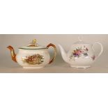 Spode Off to Draw Tea Pot: together with Mayfair branded floral decorated Teapot(2)