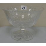 Boxed Royal Doulton presentation glass bowl: marked with inscription from Royal Doutlon to Ian