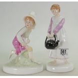 Royal Doulton figures from the Nursery Rhymes collection: Polly put the kettle on HN3021 and Tom