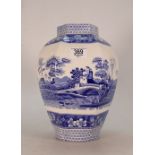 Spode Blue Tower Patterned Large Vase: height 29cm