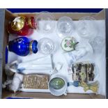 A mixed collection of items to include: Venetian glass vases, antique cut and other glasses,